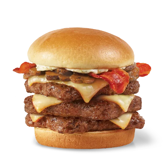Mushroom Bacon Cheeseburger, Triple